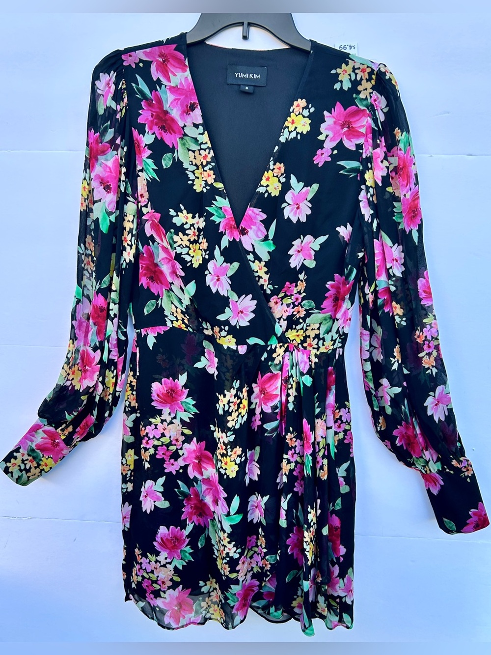 Yumi Kim “All or Nothing” Paradise Villa Black Floral Dress – Size 6 – Viscose –